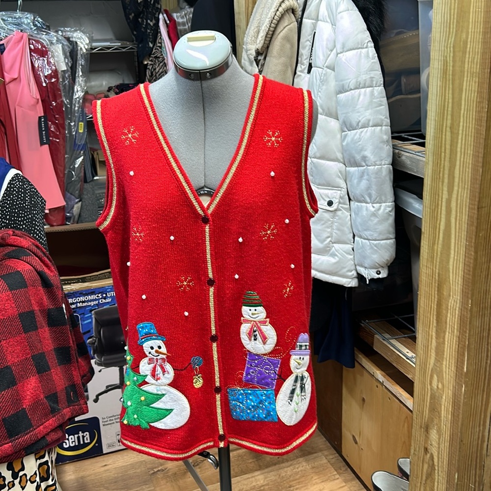 Vintage Christmas Sweater Vest women’s‎ size large